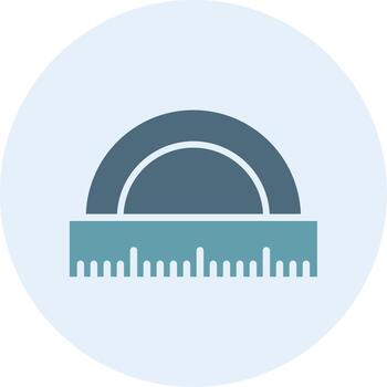 Protractor Simplified Line Mark Icon vector