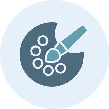 Paint Palette Futuristic UI Mark Symbol vector