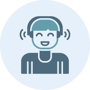 Listening Clean Frame Object Design vector