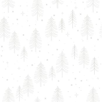 Scandi Minimalist Pine Tree Seamless Pattern vector