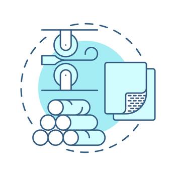 laminación suave azul concepto icono. hierro paso mediante pares de rollos a reducir espesor. acero fabricación proceso. redondo forma línea ilustración. resumen idea. gráfico diseño. fácil a utilizar en vector