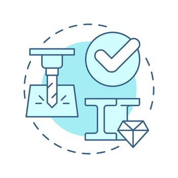Hardness soft blue concept icon. Resistance to surface deformation. Improve durability. Property of metal. Steelmaking. Round shape line illustration. Abstract idea. Graphic design. Easy to use in vector