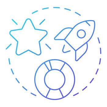 innovadores azul degradado concepto icono. moderno tecnología, progreso. producto características. redondo forma línea ilustración. resumen idea. gráfico diseño. fácil a utilizar en infografía, artículo vector