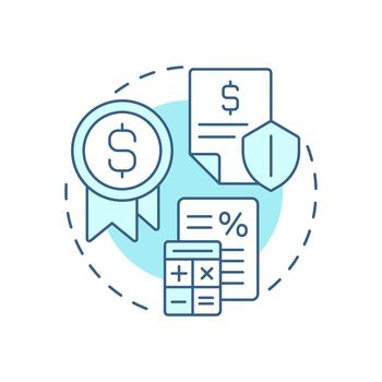Financial instruments soft blue concept icon. Risk assessment, fee calculation. Round shape line illustration. Abstract idea. Graphic design. Easy to use in infographic, presentation vector