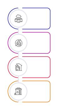 Water management infographic rounded rectangles. Effective usage on liquid sources. Sustainability. Editable thin line icons diagram process with 4 steps vector
