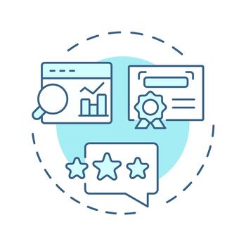 Credibility soft blue concept icon. Build trust and secure contracts. Benefit of LLC. Business development. Round shape line illustration. Abstract idea. Graphic design. Easy to use in infographic vector