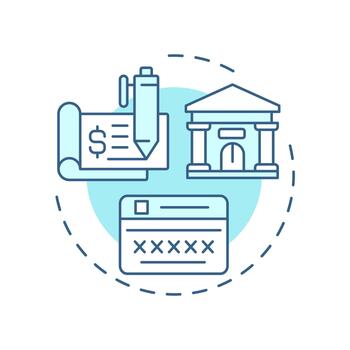 EIN and register for taxes soft blue concept icon. Create LLC. Limited liability company. Business. Round shape line illustration. Abstract idea. Graphic design. Easy to use in infographic vector