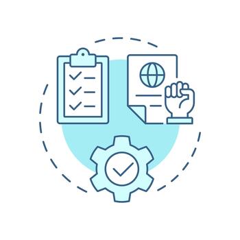 Operating agreement soft blue concept icon. Management roles. Create LLC. Limited liability company. Round shape line illustration. Abstract idea. Graphic design. Easy to use in infographic vector