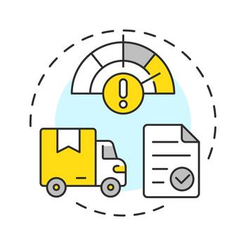 Quotas multi color concept icon. Supply chain, logistics management. Distribution control. Round shape line illustration. Abstract idea. Graphic design. Easy to use article, brochure vector