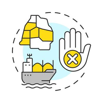 Embargoes multi color concept icon. Trade restriction, economical sanctions. Shipment control. Round shape line illustration. Abstract idea. Graphic design. Easy to use article, brochure vector