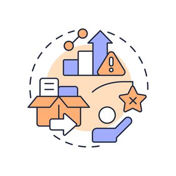 Lack of career development multi color concept icon. Cause of voluntary employee turnover. Round shape line illustration. Abstract idea. Graphic design. Easy to use in promotional material, vector