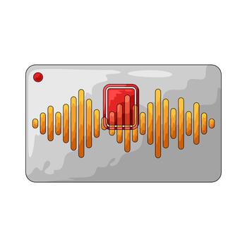 Audio Equalizer with Red Button vector