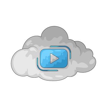 Cloud with Play Button vector