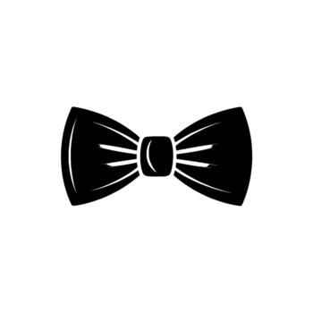 A simple and elegant bow tie with subtle grey lines vector