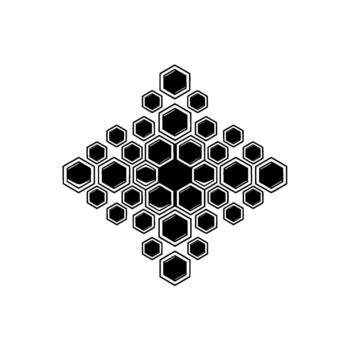 resumen geométrico modelo de enclavamiento hexágonos arreglado en un diamante forma con variar tamaños vector