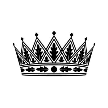 estilizado ilustración de un florido real corona presentando intrincado hoja patrones y agudo triangular puntos vector