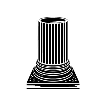A stark illustration of a fluted Doric column resting vector