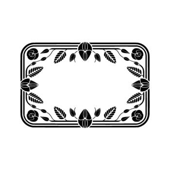 elegante floral ornamental frontera presentando estilizado rosas y hojas con delicado arremolinándose tallos dentro un redondeado rectangular marco vector