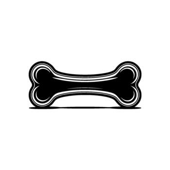 Striking silhouette of a stylized dog bone with concentric layered outlines and a subtle shadow cast vector