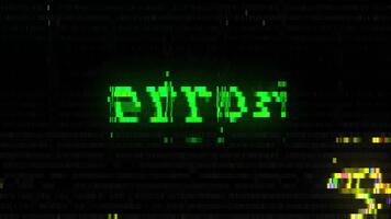 Technik Panne Animation mit verzerrt Linien und statisch Lärm mit Error Botschaft video