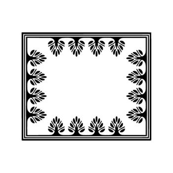 florido rectangular frontera presentando repitiendo estilizado simétrico hoja motivos arreglado a lo largo el interior bordes de un de doble línea marco vector