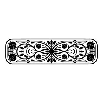 elegante floral ornamental frontera presentando arremolinándose vides estilizado brotes y pequeño flores dentro un redondeado rectangular marco vector