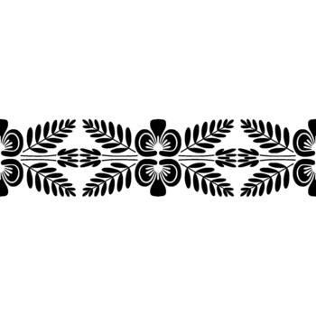 Symmetrical floral and leaf motif border with intricate scrolling patterns vector