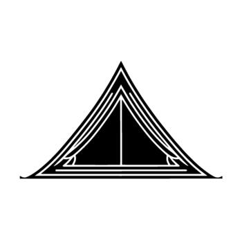 A striking geometric illustration of a symmetrical triangle with layered lines and decorative corner elements vector