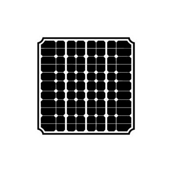 un rígido y minimalista ilustración de un soltero solar panel formación presentando un cuadrícula de oscuro fotovoltaica células aislado vector