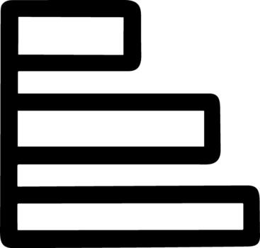 Simple black line bar chart icon for data visualization outline vector