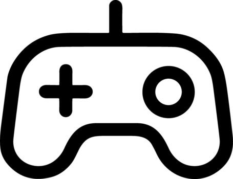 sencillo negro línea Arte icono de un juego controlador. vector