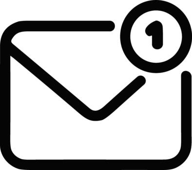 nuevo mensaje notificación icono con un soltero alerta. vector