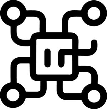 sencillo línea Arte icono de un computadora procesador pastilla. vector