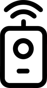 inalámbrico remoto controlador línea Arte icono con señal. vector