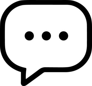 sencillo negro línea Arte habla burbuja icono con Tres puntos vector
