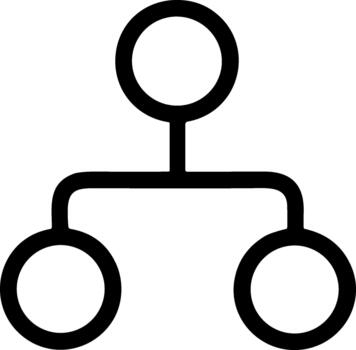 Organizational chart icon representing hierarchy and structure. vector