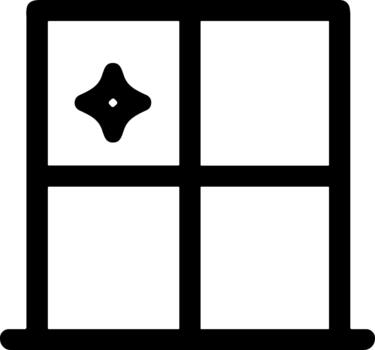 Simple line icon of a clean sparkling window. vector