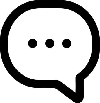minimalista charla burbuja icono con Tres puntos para mensajería. vector