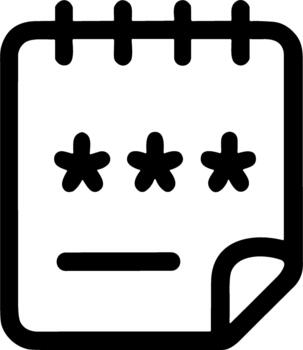 sencillo negro línea icono representando un secreto contraseña o alfiler código. vector