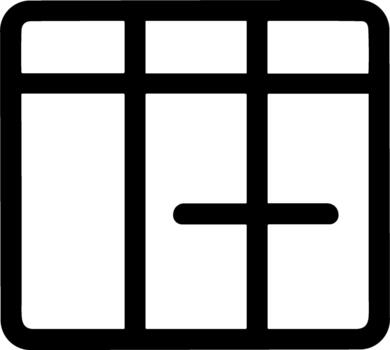 Minimalist grid layout icon with a horizontal adjustment slider. vector