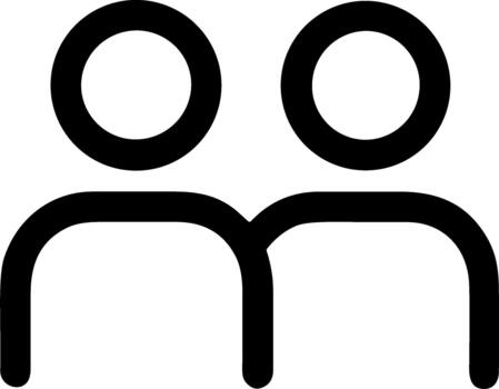 Minimalist Line Art Two-Person Icon Representing Community, Teamwork, Social Interaction, and Human Connection vector