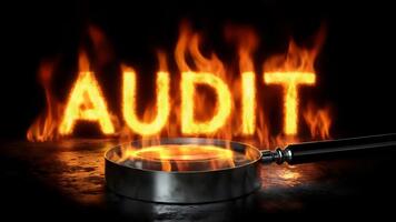 intensiv granska bearbeta utforskade med förstorande glas och eldig text. video