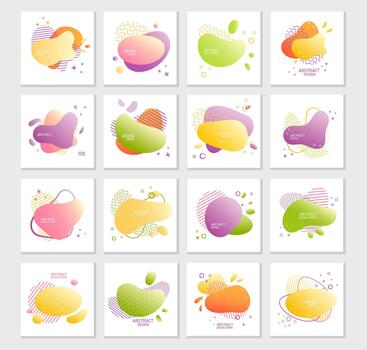 Abstract Cover with Fluid Shapes and Forms Design Template Set vector