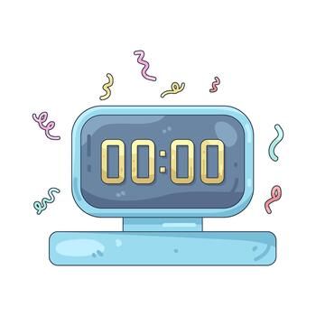 Digital Clock Displaying Midnight vector