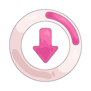 Pink Loading Circle with Down Arrow vector