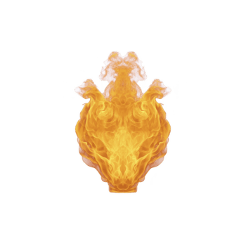 vurig hart vorm met symmetrisch vlam patroon, geïsoleerd Aan transparantie achtergrond, symboliseert passie, energie, en intensiteit, met levendig oranje en geel kleuren creëren dramatisch effect png