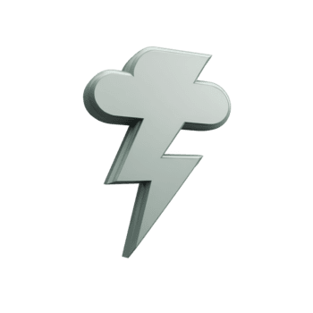 fulmine bullone icona metallico isolato trasparenza sfondo 3d interpretazione moderno minimo energia elettricità energia simbolo dinamico acuto pulito futuristico tecnologia astratto grassetto grafico Impressionante png