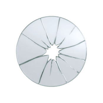 rotto bicchiere circolare forma acuto crepa distrutto trasparente superficie isolato su trasparenza sfondo danneggiato pericoloso astratto distruzione fragile drammatico png