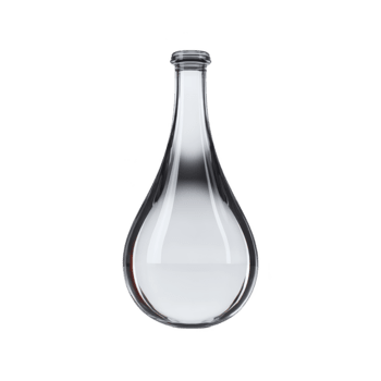 Doorzichtig glas fles met traan vorm geven aan, leeg en transparant, geïsoleerd Aan transparantie achtergrond, reflecterend licht met glad en elegant ontwerp, geschikt voor decoratie of opslagruimte png