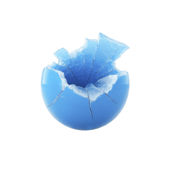 blu Cracked uovo conchiglia con frastagliato bordi, isolato su trasparente sfondo, simboleggiante fragilità, vulnerabilità, e nuovo inizi, con moderno e pulito stile png